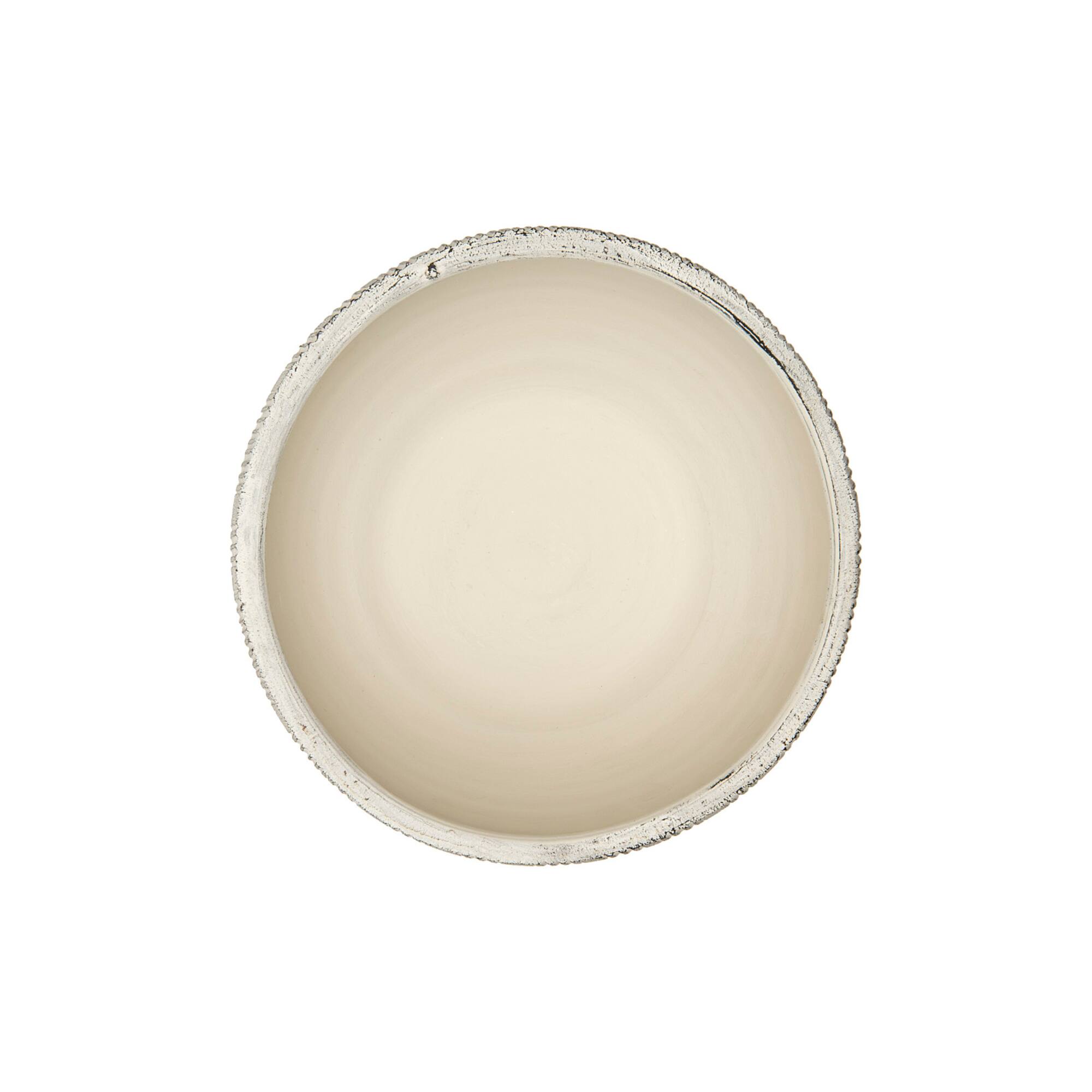Hello Honey® 8.25" Small Distressed Cream Footed Terracotta Planter